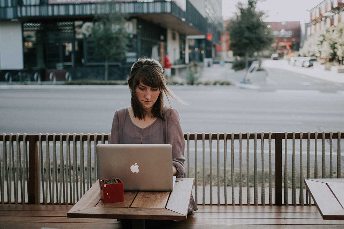 stock woman on laptop