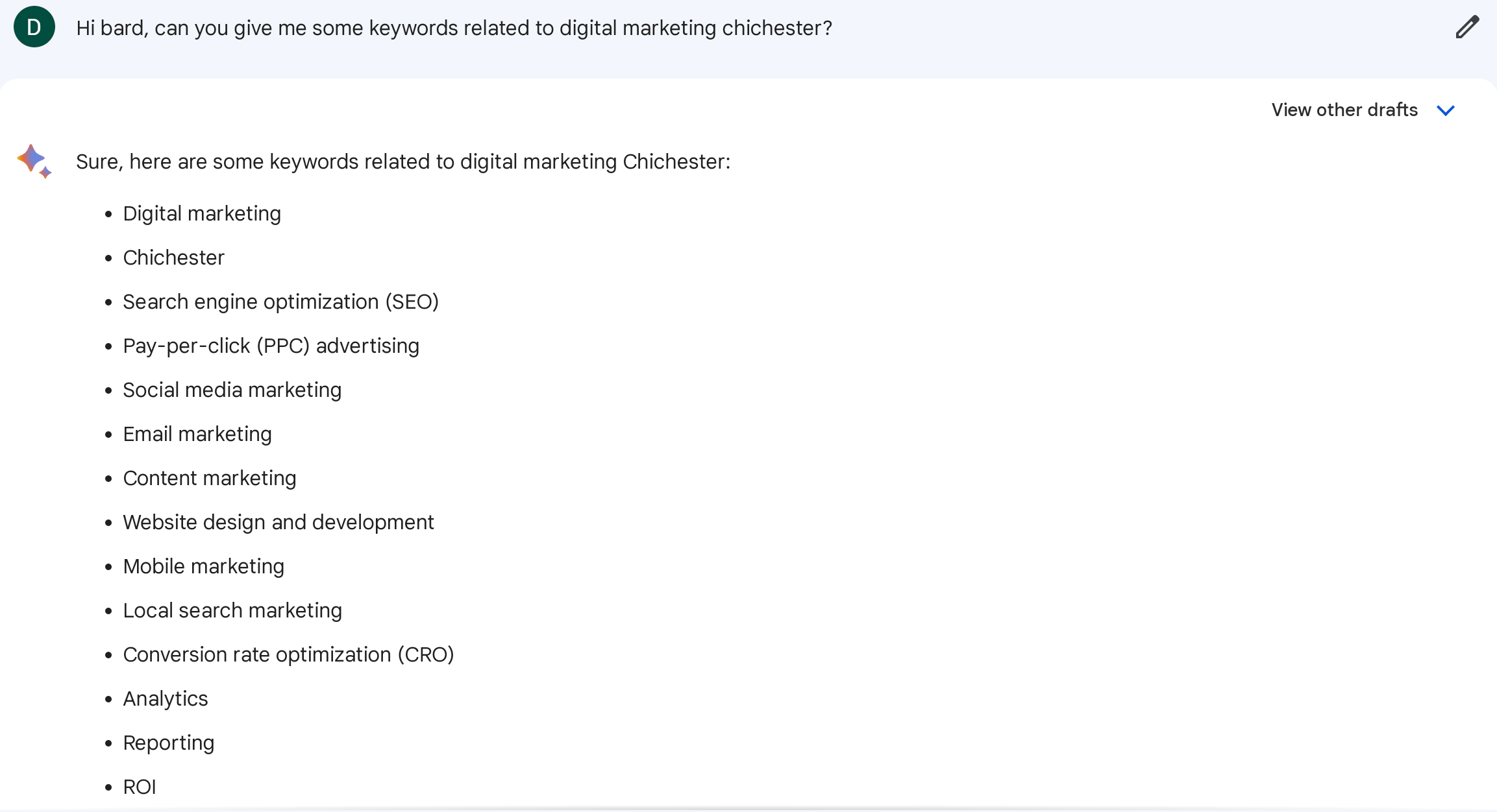 using google bard screenshot