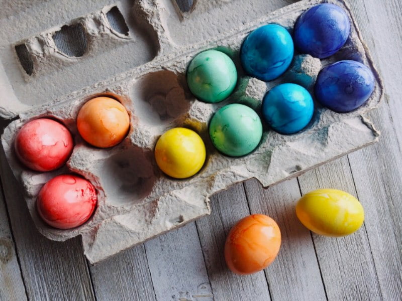 multi coloured eggs